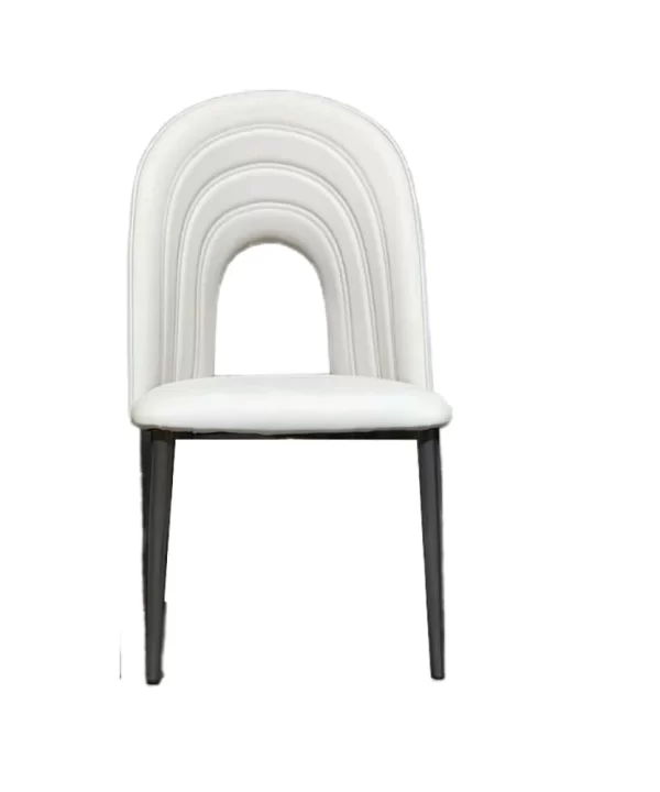 IG Half White Color Leather Dining Chair