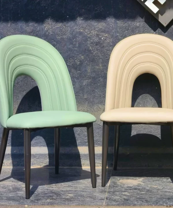 IG Grey Color Leather Dining Chair - Image 2