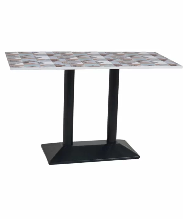 Diamond Box Double Pillar Table Base Designer Top
