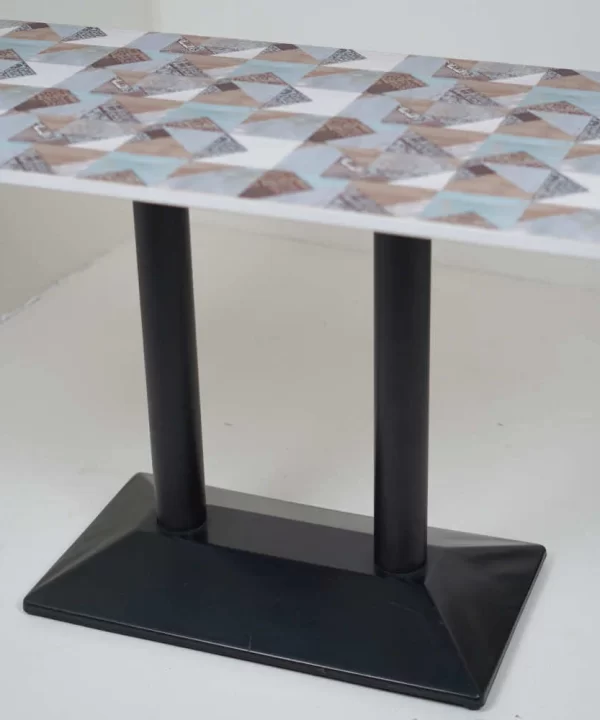 Diamond Box Double Pillar Table Base Designer Top - Image 4