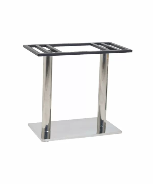 Ghana SS Double Pillar Table Base White Top - Image 2