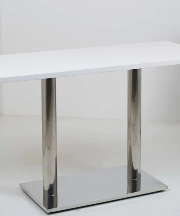 Ghana SS Double Pillar Table Base White Top - Image 4