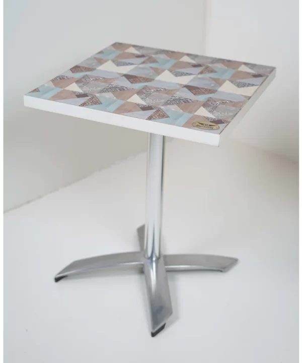 SS Foldable Plus Single Pillar Table Base Designer Top - Image 3